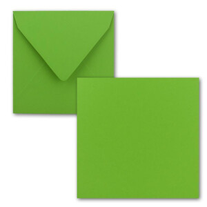 Quadratisches Einzelkarten-Set - 15 x 15 cm - mit Brief-Umschlägen - Hellgrün - 75 Stück - für Grußkarten & mehr - FarbenFroh by GUSTAV NEUSER