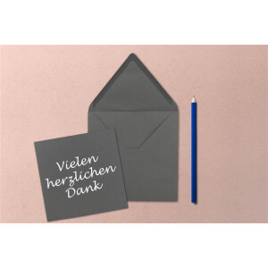 Quadratisches Einzelkarten-Set - 15 x 15 cm - mit Brief-Umschlägen - Graphitgrau - 25 Stück - für Grußkarten & mehr - FarbenFroh by GUSTAV NEUSER