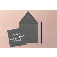 Quadratisches Einzelkarten-Set - 15 x 15 cm - mit Brief-Umschlägen - Graphitgrau - 25 Stück - für Grußkarten & mehr - FarbenFroh by GUSTAV NEUSER