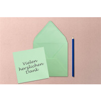 Quadratisches Einzelkarten-Set - 15 x 15 cm - mit Brief-Umschlägen - Mintgrün - 50 Stück - für Grußkarten & mehr - FarbenFroh by GUSTAV NEUSER