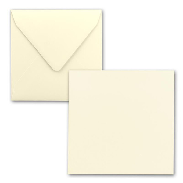 Quadratisches Einzelkarten-Set - 15 x 15 cm - mit Brief-Umschlägen - Vanille - 25 Stück - für Grußkarten & mehr - FarbenFroh by GUSTAV NEUSER