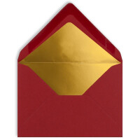 200x kleine Mini-Umschläge in Dunkelrot mit Goldfutter - DIN C7 - 8,1 x 11,4 cm - Nassklebung - 120g/m² - kleine Briefumschläge für Gutscheine, Geldgeschenke