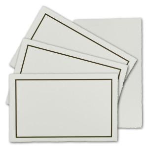25 Stück Trauer-Karte ohne Falz aus Büttenpapier, 225 g/m², naturweiß Vellum-Oberfläche mit schwarzem Trauer-Rand, Größe B6 - 11,3 x 17,5 cm