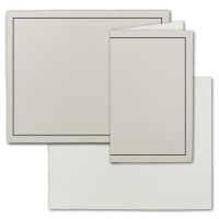 15 Stück Trauer-Papier aus Büttenpapier, 105 g/m², naturweiße Oberfläche mit grauem Trauer-Rand, Größe B6 - 17,5 x 21,5 cm