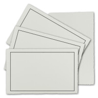 50 Stück Trauer-Karte ohne Falz aus Büttenpapier, 225 g/m², naturweiß mit schwarzem dünnem doppeltem Trauer-Rand, Größe B6 - 11,3 x 17,5 cm