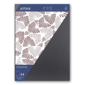 ARTOZ NORDANA 200x DIN A4 Bogen - black glow - 120 g/m² - 29,7 x 21 cm - schimmerndes Papier zum Basteln & Drucken