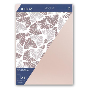 ARTOZ NORDANA 100x DIN A4 Bogen - rose glow - 120 g/m² - 29,7 x 21 cm - schimmerndes Papier zum Basteln & Drucken