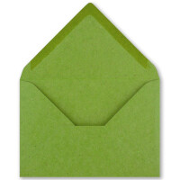 150x kleine Umschläge aus Kraftpapier in Hellgrün DIN C7 8,1 x 11,4 cm mit Spitzklappe und Nassklebung in 110 g/m² - kleiner blanko Mini-Umschlag