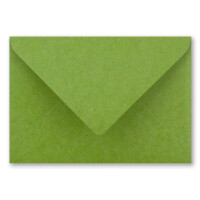 200x kleine Umschläge aus Kraftpapier in Hellgrün DIN C7 8,1 x 11,4 cm mit Spitzklappe und Nassklebung in 110 g/m² - kleiner blanko Mini-Umschlag