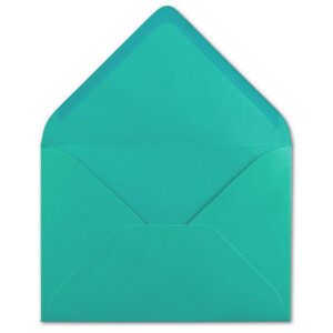 100x kleine Umschläge in Pazifikblau DIN C7 8,1 x 11,4 cm mit Spitzklappe und Nassklebung in 110 g/m² - kleiner blanko Mini-Umschlag