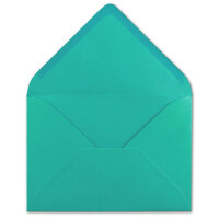 100x kleine Umschläge in Pazifikblau DIN C7 8,1 x 11,4 cm mit Spitzklappe und Nassklebung in 110 g/m² - kleiner blanko Mini-Umschlag