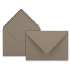 50x Brief-Umschläge in Cappuccino - 80 g/m² - Kuverts in DIN B6 Format 12,5 x 17,6 cm - Nassklebung ohne Fenster