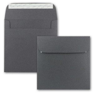 ARTOZ NORDANA 15x Quadratisches Faltkarten-Set mit Umschlägen - black glow - 300 g/m² - 15,5 x 15,5 cm - schimmerndes Papier zum Basteln & Drucken