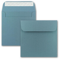 ARTOZ NORDANA 15x Quadratisches Faltkarten-Set mit Umschlägen - petrol glow - 300 g/m² - 15,5 x 15,5 cm - schimmerndes Papier zum Basteln & Drucken