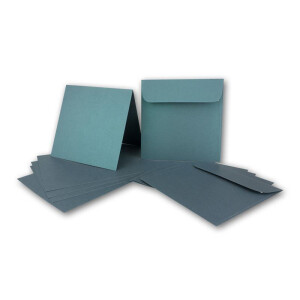 ARTOZ NORDANA 25x Quadratisches Faltkarten-Set mit Umschlägen - petrol glow - 300 g/m² - 15,5 x 15,5 cm - schimmerndes Papier zum Basteln & Drucken