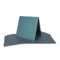 ARTOZ NORDANA 25x Quadratisches Faltkarten-Set mit Umschlägen - petrol glow - 300 g/m² - 15,5 x 15,5 cm - schimmerndes Papier zum Basteln & Drucken