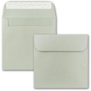 ARTOZ NORDANA 75x Quadratisches Faltkarten-Set mit Umschlägen - olive glow - 300 g/m² - 15,5 x 15,5 cm - schimmerndes Papier zum Basteln & Drucken