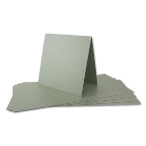ARTOZ NORDANA 100x Quadratisches Faltkarten-Set mit Umschlägen - olive glow - 300 g/m² - 15,5 x 15,5 cm - schimmerndes Papier zum Basteln & Drucken