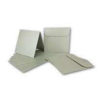 ARTOZ NORDANA 100x Quadratisches Faltkarten-Set mit Umschlägen - olive glow - 300 g/m² - 15,5 x 15,5 cm - schimmerndes Papier zum Basteln & Drucken