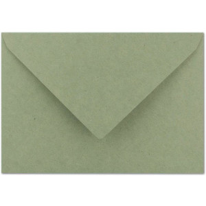 50x Vintage Brief-Umschläge DIN C5 Kraftpapier 120 g/m² - 157 x 225 mm - grün Recycling - Nassklebung Spitzklappe - UmWelt by GUSTAV NEUSER