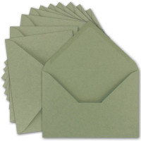 50x Vintage Brief-Umschläge DIN C5 Kraftpapier 120 g/m² - 157 x 225 mm - grün Recycling - Nassklebung Spitzklappe - UmWelt by GUSTAV NEUSER