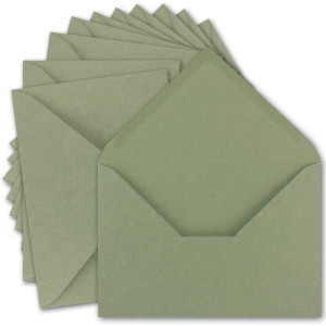 250x Vintage Brief-Umschläge DIN C5 Kraftpapier 120 g/m² - 157 x 225 mm - grün Recycling - Nassklebung Spitzklappe - UmWelt by GUSTAV NEUSER