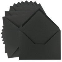 75x Vintage Brief-Umschläge DIN C5 Kraftpapier 120 g/m² - 157 x 225 mm - schwarz Recycling - Nassklebung Spitzklappe - UmWelt by GUSTAV NEUSER