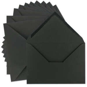 150x Vintage Brief-Umschläge DIN C5 Kraftpapier 120 g/m² - 157 x 225 mm - schwarz Recycling - Nassklebung Spitzklappe - UmWelt by GUSTAV NEUSER