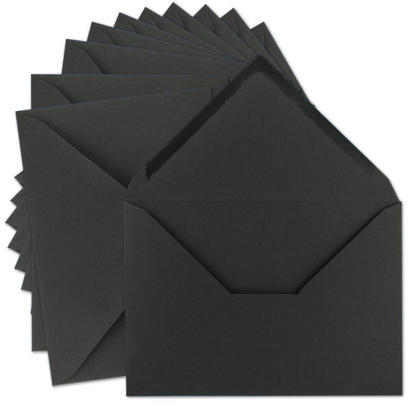 400x Vintage Brief-Umschläge DIN C5 Kraftpapier 120 g/m² - 157 x 225 mm - schwarz Recycling - Nassklebung Spitzklappe - UmWelt by GUSTAV NEUSER