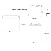 ARTOZ NORDANA 200x DIN A5 Faltkarten-Set mit DIN C5 Umschlägen - rose glow - 300 g/m² - 14,8 x 21 cm - schimmerndes Papier zum Basteln & Drucken