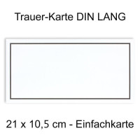 50x Beileidskarten ohne Text - Würdevolles Motiv schwarzer Trauerrand - Trauerkarte in 21 x 10,5 cm DIN Lang - schlichte Kondolenzkarte Beileid