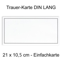 50x Beileidskarten ohne Text - Würdevolles Motiv grauer Trauerrand - Trauerkarte in 21 x 10,5 cm DIN Lang - schlichte Kondolenzkarte Beileid