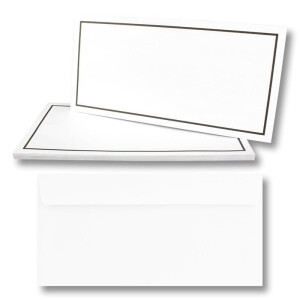 10x Trauerkarten Set mit Umschlag DIN LANG - Motiv schwarzer Trauerrand - Danksagungskarten Trauer Ohne Fenster - würdevolle Beileidskarte