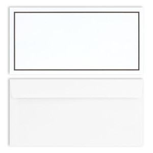 75x Trauerkarten Set mit Umschlag DIN LANG - Motiv schwarzer Trauerrand - Danksagungskarten Trauer Ohne Fenster - würdevolle Beileidskarte