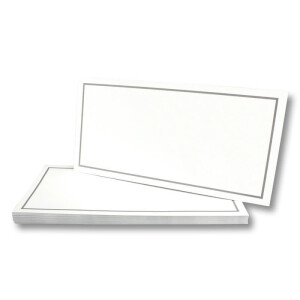 75x Trauerkarten Set mit Umschlag DIN LANG - Motiv grauer Trauerrand - Danksagungskarten Trauer Ohne Fenster - würdevolle Beileidskarte