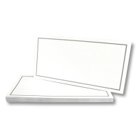 100x Trauerkarten Set mit Umschlag DIN LANG - Motiv grauer Trauerrand - Danksagungskarten Trauer Ohne Fenster - würdevolle Beileidskarte