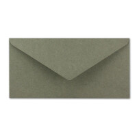 300x Kraftpapier Umschläge DIN Lang - Grau ÖKO - Nassklebung 11 x 22 cm - 120 g/m² Spitzklappe - Vintage Kuverts - von NEUSER PAPIER