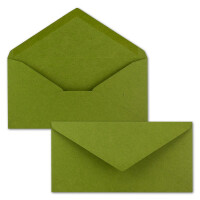 300x Kraftpapier-Umschläge DIN Lang - Hell-Grün - Nassklebung 11 x 22 cm - Brief-Umschläge aus Recycling-Papier - Vintage Kuverts von NEUSER PAPIER