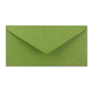 400x Kraftpapier-Umschläge DIN Lang - Hell-Grün - Nassklebung 11 x 22 cm - Brief-Umschläge aus Recycling-Papier - Vintage Kuverts von NEUSER PAPIER