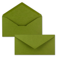 75x Kraftpapier-Umschläge DIN Lang - Hell-Grün - Nassklebung 11 x 22 cm - Brief-Umschläge aus Recycling-Papier - Vintage Kuverts von NEUSER PAPIER