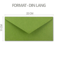 75x Kraftpapier-Umschläge DIN Lang - Hell-Grün - Nassklebung 11 x 22 cm - Brief-Umschläge aus Recycling-Papier - Vintage Kuverts von NEUSER PAPIER