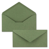 100x Kraftpapier-Umschläge DIN Lang - Grün - Nassklebung 11 x 22 cm - Brief-Umschläge aus Recycling-Papier - Vintage Kuverts von NEUSER PAPIER