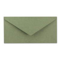 250x Kraftpapier-Umschläge DIN Lang - Grün - Nassklebung 11 x 22 cm - Brief-Umschläge aus Recycling-Papier - Vintage Kuverts von NEUSER PAPIER