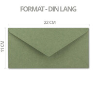 50x Kraftpapier-Umschläge DIN Lang - Grün - Nassklebung 11 x 22 cm - Brief-Umschläge aus Recycling-Papier - Vintage Kuverts von NEUSER PAPIER