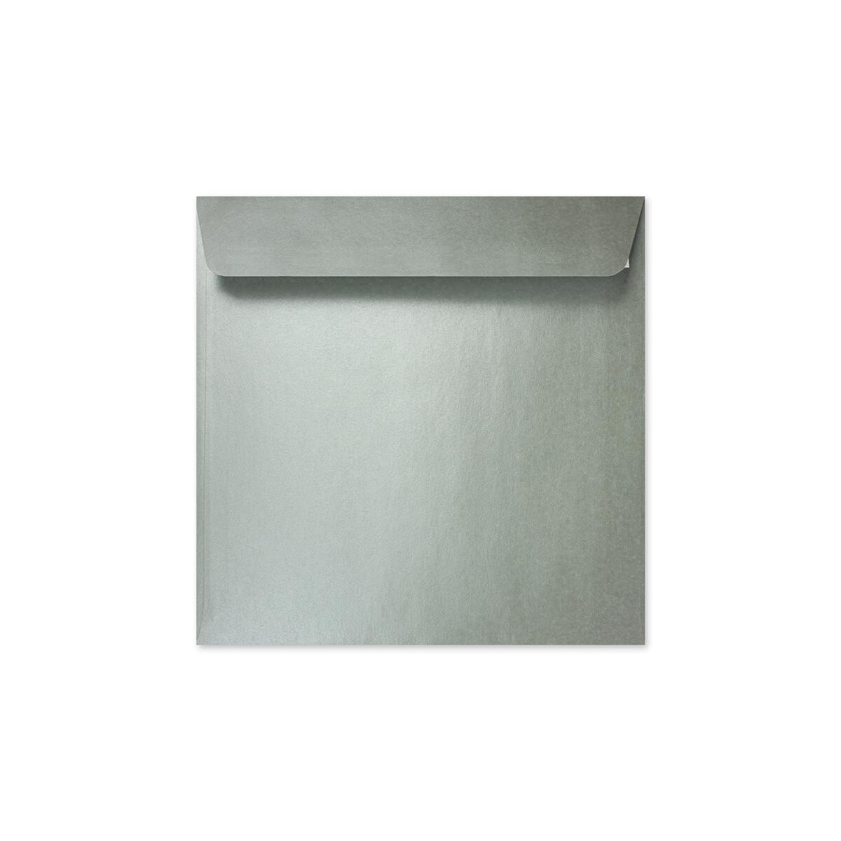 # 25 St Briefumschläge Silber Metallic Quadratisch Haftklebung 17 x 17 cm 