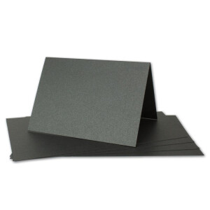 ARTOZ NORDANA 25x DIN B6 Faltkarten-Set mit DIN B6 Umschlägen - black glow - 300 g/m² - 12 x 16,9 cm - schimmerndes Papier zum Basteln & Drucken