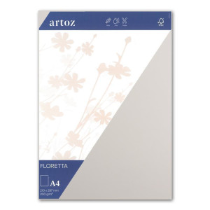 ARTOZ FLORETTA 25x DIN A4 Bogen - light grey - 200 g/m² - 29,7 x 21 cm - pastellfarbenes Papier zum Basteln & Drucken