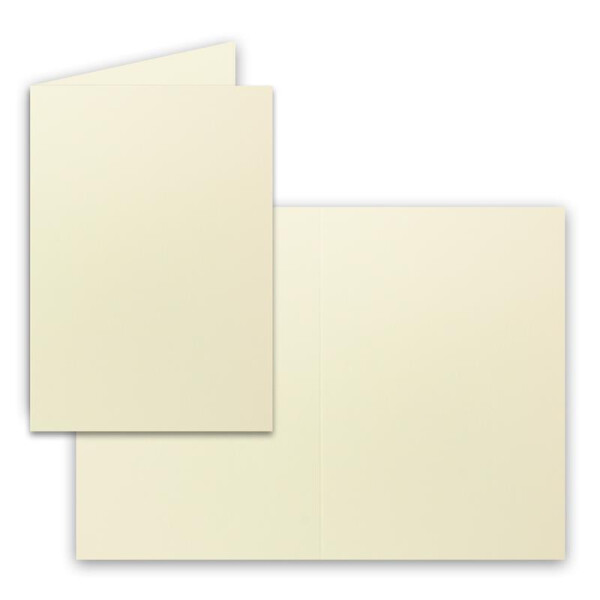 150 Faltkarten B6 - Vanille - Blanko Doppel-Karten - 12 x 17 cm - sehr formstabil - für Drucker geeignet - Serie: FarbenFroh