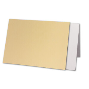 25x Karten-Set DIN B6 - 12 x 17 cm - 120 x 170 mm - Falt-Karten mit Brief-Umschlägen & Einlege-Blättern - Gerippte Struktur Oberfläche - Honig-Gelb - Vintage Einladungskarten