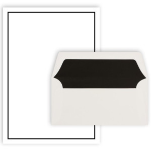 25x Trauerbrief A4 mit Umschlag Din Lang 22 x 11 cm - schwarzer Trauerrand - zeitloses schlichtes Design - Premium Qulität für Traueranzeigen - Trauerdanksagung - Trauerpost
